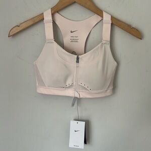Nike NWT Alpha DriFit Zip front Pink Sports Bra, size XS 🕶️